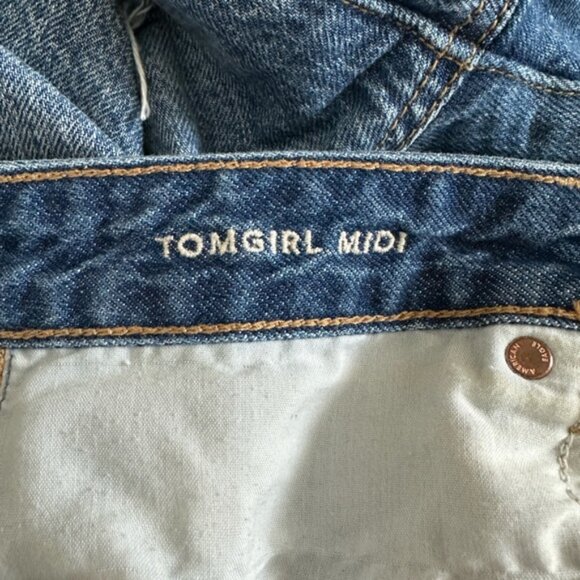 American Eagle Tomgirl Midi Jean Shorts – Size 6 - Picture 3 of 5